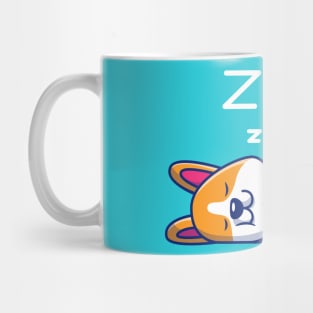 Cute Corgi Sleeping Cartoon Mug